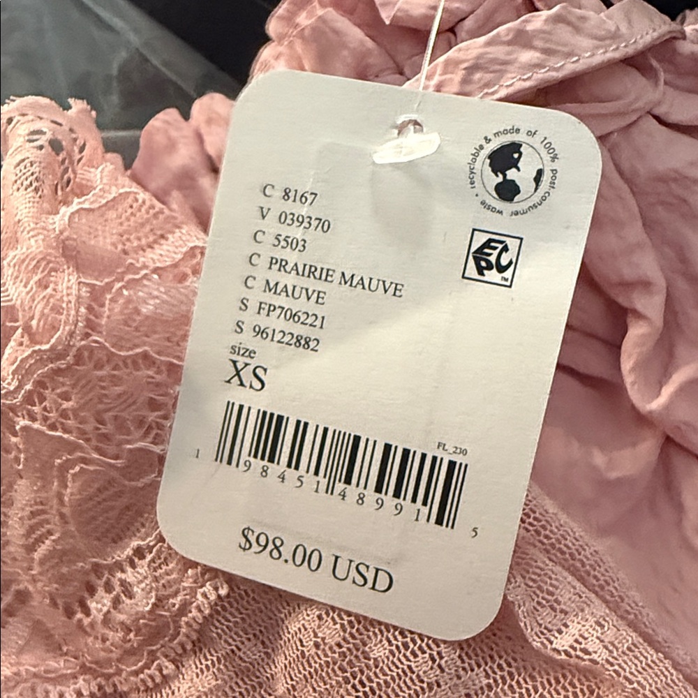 Free People elevated bloomers mauve price tag is listed $98 plus tax - Picture 5 of 5
